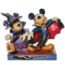 Load image into Gallery viewer, Disney Traditions Minnie Witch & Vampire Mickey Terrifying Trick-or-Treaters Statue by Jim Shore - Enesco