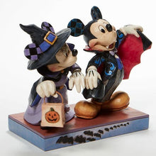 Load image into Gallery viewer, Disney Traditions Minnie Witch & Vampire Mickey Terrifying Trick-or-Treaters Statue by Jim Shore - Enesco