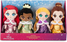 Load image into Gallery viewer, Disney Princess Holiday Ariel, Tiana, Rapunzel &amp; Belle Exclusive 10" Plush 4-Pack Set
