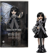 Load image into Gallery viewer, Mattel Collectible - Monster High X Wednesday Doll w/Backpack &amp; Thing
