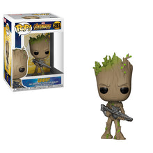 Load image into Gallery viewer, Funko POP! MARVEL: Avengers Infinity War Teen Groot w/ Gun Figure #293
