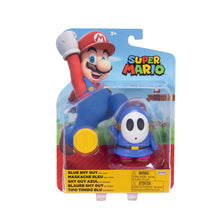 Load image into Gallery viewer, World of Nintendo Super Mario Blue Shy Guy 4 inch Action Figure with Coin
