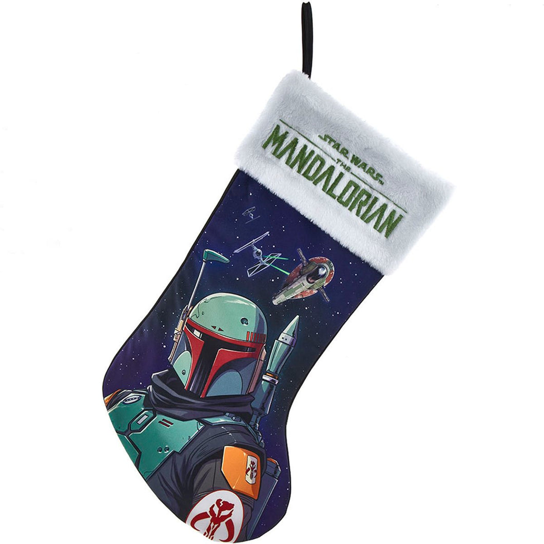 Star Wars: The Mandalorian Boba Fett 19-Inch Christmas Holiday Stocking - Kurt Adler