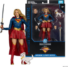 Load image into Gallery viewer, DC Multiverse Supergirl and Baby Krypto Supergirl Movie Dlx Theatrical Figure
