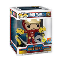 Load image into Gallery viewer, Iron Man 2 Iron Man MK IV w/Gantry Glow-in-the-Dark 6-Inch Deluxe Pop! Vinyl Figure PX Exclusive - Funko
