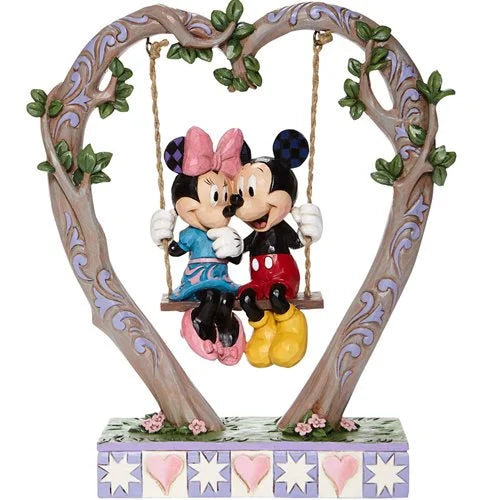 Disney Traditions Mickey Mouse and Minnie Mouse on Swing Statue by Jim Shore - Enesco