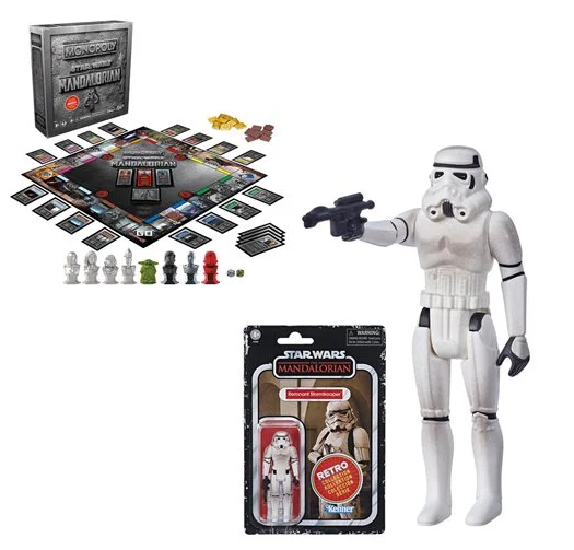Star Wars The Mandalorian Monopoly Collector's Edition w/Retro Remnant Stormtrooper Exclusive Action Figure - Hasbro