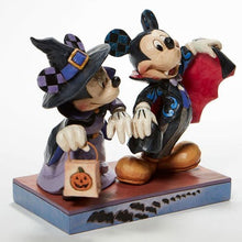 Load image into Gallery viewer, Disney Traditions Minnie Witch &amp; Vampire Mickey Terrifying Trick-or-Treaters Statue by Jim Shore - Enesco
