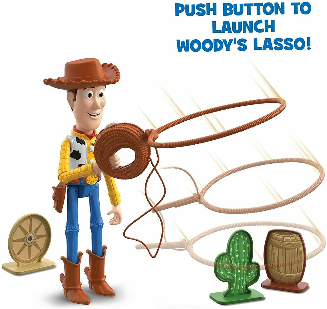 Disney Pixar Toy Story Launching Lasso Woody Action Figure Doll - Hasbro